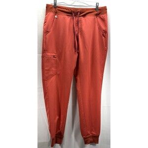 Limited Ed Figs Womens Zamora Jogger Scrub Pants Sunset Orange Size Medium